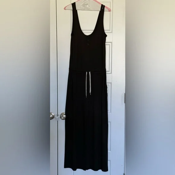 vuori falls wide leg jumpsuit in black heather - Picture 9 of 10